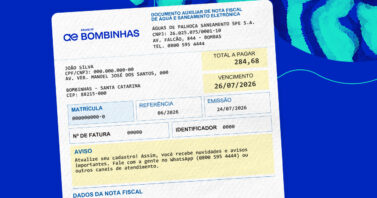 Novo modelo de fatura da Águas de Bombinhas começa a ser emitido em agosto com mais informações fiscais
